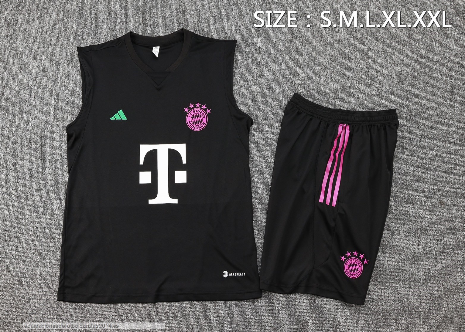 Nuevo Entrenamiento Sin Mangas Conjunto Completo Bayern Munich 23/24 Negro Baratas